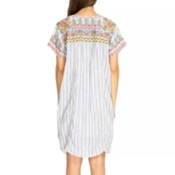 JOHNNY WAS Workshop Tamia Peasant Tunic Dress in Stripes Medium🆕⌚📦🏃💨🚚 - Picture 5 of 13